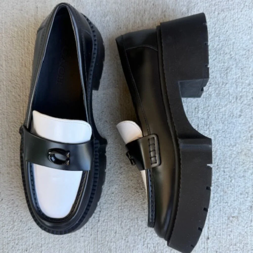 coach leah platform loafers new nobox - Picture 2 of 5
